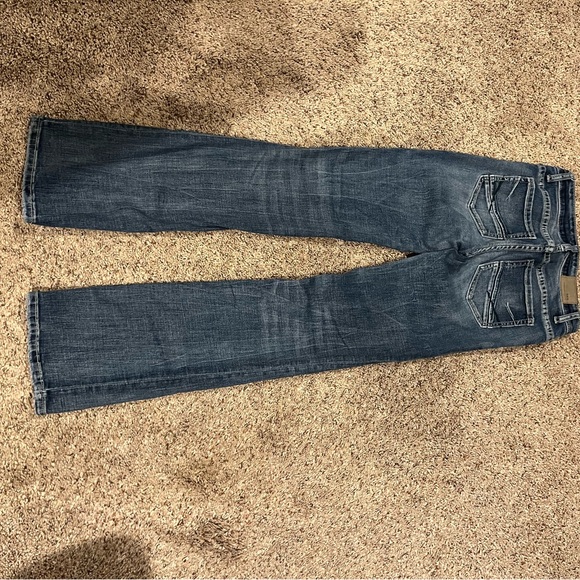 BKE Women's Payton Mid Rise, Regular length Boot Cut Jeans in Dark Blue - Picture 2 of 4